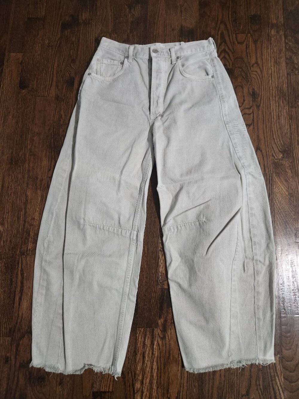 Citizens of Humanity Horseshoe Barrel Wide Leg Jeans Light Grey size 27 - Picture 2 of 10